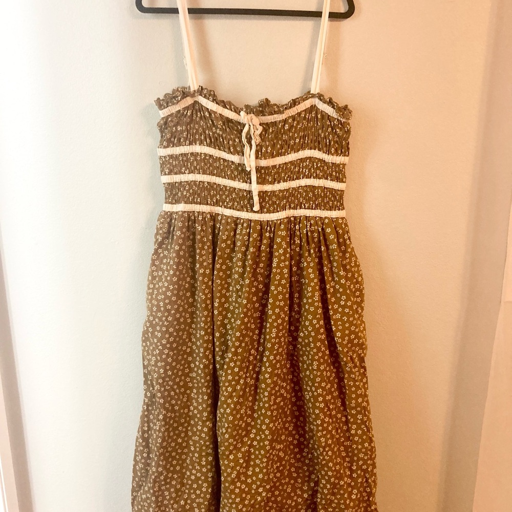 Neuflora Rust Colored Windham Dress Size XL with Bow Detail and Ruched Bodice